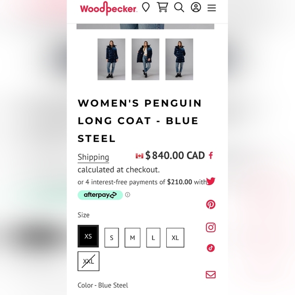 Brand New Woman's Woodpecker Penguin Long Coat Jacket XS - Picture 2 of 8